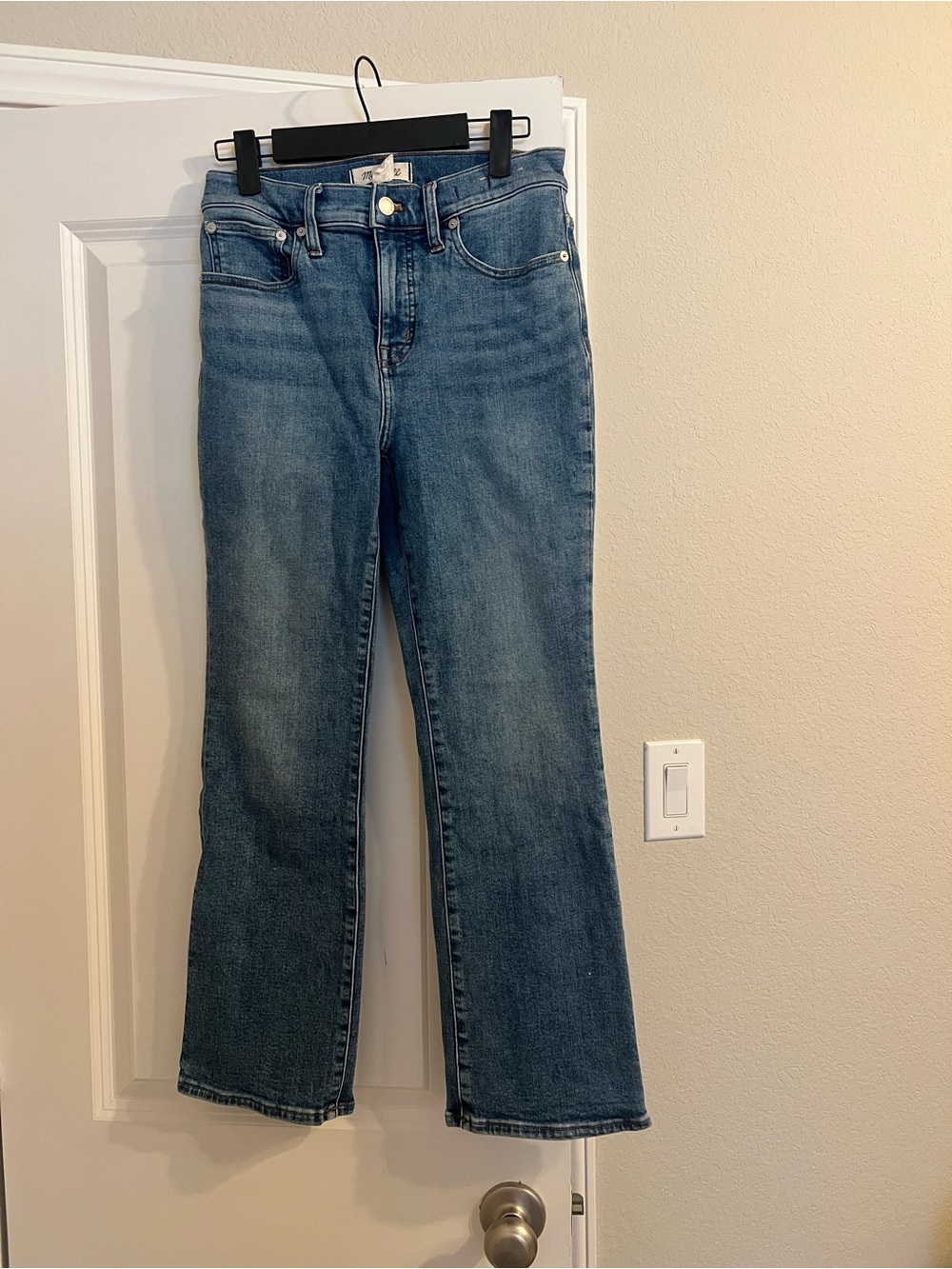 Madewell Mid-Blue High-Rise Flare Jeans